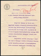 1927 Berettyóújfalu, Bihar Vármegye Alispánja által Küldött Levél, Vármegyei Levente Verseny Szervezésének Tárgyában - Ohne Zuordnung