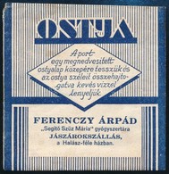 Cca 1920-1940 Jászárokszállás Ferenczy Árpád, 'Segít? Sz?z Mária' Gyógyszertári Borítéka. - Advertising