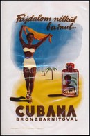 Cubana Bronzbarnítóval Fájdalom Nélkül Barnul..., átlátszó Reklámfólia, 19x28 Cm - Publicités