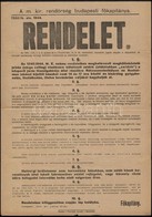 1944 Zsidók Részére Kijárási Tilalmat Elrendel? Rendelet Falragasza 30x42 Cm - Other & Unclassified