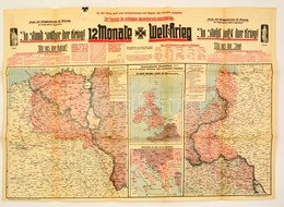 Cca 1915 I. Világháborús Frontok Térképe Jó állapotban / WW: I. Fields Map. 75x48 Cm - Other & Unclassified