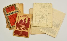 Cca 1900-1955 5 Db Térkép: A Csendes-óceán, Berlin Stadtplan, Karte Von Nord-Amerika, Freytags Karte Von Serbien, Budape - Other & Unclassified