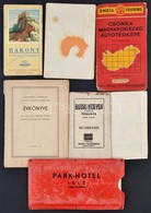 Cca 1930-1963 Vegyes Térkép Tétel, Közte Két Nyomtatvánnyal, 6 Db (4 Térkép, 2 Nyomtatvány): Csona.-Magyarország Autótér - Autres & Non Classés