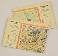 1947 A Duna-völgy Térképe, 2 Lapon, Kiadja Magyar Földrajzi Intézet, 82×114 Cm - Sonstige & Ohne Zuordnung