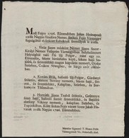 1786 Székeshérvárról Szökött Rabok Körözvénye. Teljes Címeres Vízjeles Papíron. - Ohne Zuordnung