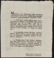 1786 Székeshérvárról Szökött Rabok Körözvénye. Teljes Címeres Vízjeles Papíron. - Non Classificati