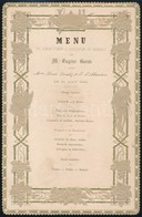 1874 Dombornyomott Litho Men?kártya Vadak és Gyümölcsök Képével / Litho Menu Card 14x22 Cm - Ohne Zuordnung