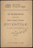 1920 Az Erzsébetfalvi Polgári Fiúiskola értesít?je (ma: Pesterzsébet) 16 P. - Ohne Zuordnung