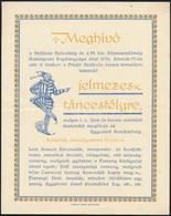 1926 Meghívó A Stefánia Szövetség és A M. Kir. Államrend?rség Esztergomi Kapitánysága által Rendezett Jelmezes Táncestél - Ohne Zuordnung
