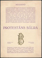 1938 Budapest, Meghívó Protestáns Bálra, Hungária Szálló, - Ohne Zuordnung