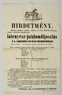 1871 Lótenyész Jutalomdíjosztás, Szombathely Hirdetmény 32x48 Cm - Sonstige & Ohne Zuordnung