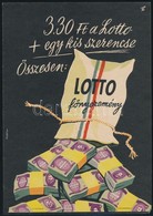 Cca 1960 Káldor László (1905-1963): Lottó Reklám Villamosplakát, 23,5x16,5 Cm - Sonstige & Ohne Zuordnung