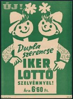 Cca 1960 Iker Lottó Szelvény, Lottó Reklám Villamosplakát, 23x16,5 Cm - Sonstige & Ohne Zuordnung