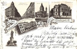 T2/T3 1897 (Vorläufer!) Budapest, Andrássy út, Bazilika, Lóvasút, Kir. Operaház, József F?herceg Szobor, Országos Minta  - Ohne Zuordnung
