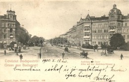 T2/T3 1900 Budapest VI. Andrássy úti Fasor, Emeletes Lóbusz. Schmidt Edgar (EK) - Non Classés