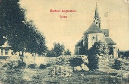 ** T2/T3 Glogovác, Öthalom, Vladimirescu; Várrom, Római Katolikus Templom. W.L. 3008. / Castle Ruins, Church (ragasztóny - Ohne Zuordnung