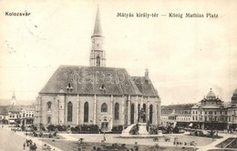 T2/T3 Kolozsvár, Cluj; Mátyás Király Tér, Templom / Square With Church  (EK) - Ohne Zuordnung