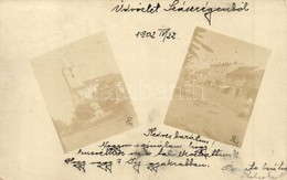 T2/T3 1902 Szászrégen, Reghin; Evangélikus Templom, F? Utca, üzletek / Lutheran Church, Main Street, Shops. Photo (EK) - Ohne Zuordnung