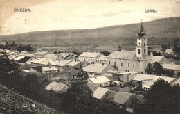 * T2/T3 Gnézda, Hniezde;  Látkép Templommal. Matirkó József Kiadása / General View With Church (fl) - Zonder Classificatie