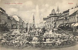 T2 Kassa, Kosice; F? Utca és Szök?kút, Sziegfried Pál üzlete / Main Street With Fountain, Shops - Non Classificati