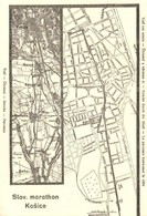 ** T1 1903 Kassa, Kosice; Királyi Magyar Autoclub (KAC) Szlovák Maratonjának Térképe, Maratonfutás útvonala / Marathon R - Unclassified