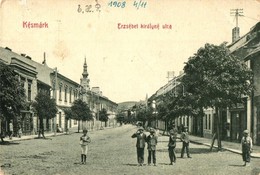 T3 Késmárk, Kezmarok; Erzsébet Királyné Utca, üzlet. W. L. Bp. 2901. / Street View, Shop (r) - Non Classés