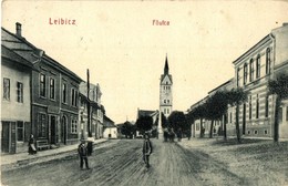 T2/T3 Leibic, Leibitz, Lubica; F? Utca, Templom, üzlet. W. L. Bp. 2882. / Main Street, Church, Shop (EK) - Ohne Zuordnung