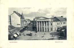 T2/T3 Szabadka, Subotica; Kossuth Utca, Városi Színház, üzletek, Villamos. W. L. Bp. 6353.  / Street View, Theater, Shop - Zonder Classificatie