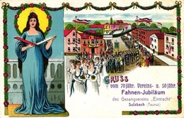 ** T2/T3 Sulzbach, 70 Jähr. Vereins- Und 50 Jähr. Fahnen-Jubiläum Des Gesangvereins 'Eintracht' / Choir Festival, Litho  - Non Classificati