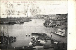 T2/T3 Genova, Genoa; Panorama Dall'Hotel De La Ville / Port (EK) - Non Classificati