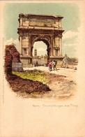 ** T1/T2 Rome, Roma, Rom; Triumphbogen Des Titus, Meissner & Buch Künstler-Postkarten Serie 'Rom' / Triumphal Arch, Lith - Non Classificati