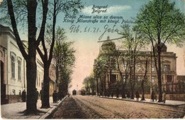 T2/T3 Belgrade, Beograd; Kralja Milana Ulica Sa Dvorom / König Milanstrasse Mit Köngil. Palais / Street View With Palace - Ohne Zuordnung