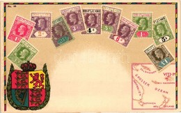 ** T1/T2 Fiji - Set Of Stamps, Ottmar Zieher's Carte Philatelique No. 82. Litho - Non Classés