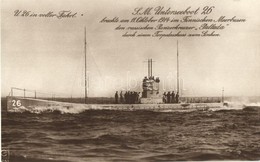* T2/T3 SM Unterseeboot 26. Kaiserliche Marine / WWI Imperial German Navy U-26 Submarine That Destroyed The Russian Armo - Non Classificati