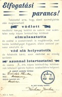 T2/T3 Elfogatási Parancs! Humoros Képeslap Hanyag Levélírásért. Biró A. Kiadása / Humorous Motive Card Arrest Warrant Fo - Ohne Zuordnung