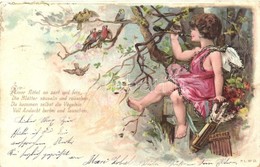 T3 Amor, Love Greeting Card, P.L. No. 64. Decorated Litho (EB) - Ohne Zuordnung