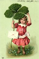 T4 Girl With Clover, Letter, EAS Litho (cut) - Non Classés