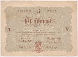 1848. 5Ft 'Kossuth Bankó' Barna Nyomat T:III Szép Papír 
Adamo G109A - Non Classificati