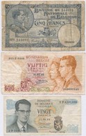 Belgium 1938. 5Fr + 1964. 20Fr + 1966. 50Fr T:III-,IV
Belgium 1938. 5 Francs + 1964. 20 Francs + 1966. 50 Francs C:VG,G - Non Classés