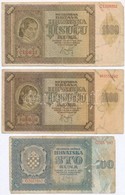 Független Horvát Állam 1941. 100K + 1000K (2x) T:III,III-
Independent State Of Croatia 1941. 100 Kuna + 1000 Kuna (2x) C - Ohne Zuordnung