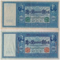 Német Birodalom 1910. 100M (2xklf) Piros és Zöld Pecséttel T:III Szép Papír
German Empire 1910. 100 Mark (2xdiff) Red An - Unclassified