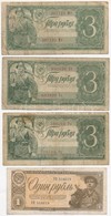 Szovjetunió 1938. 1R + 3R (3x) T:III
Soviet Union 1938. 1 Ruble + 3 Rubles (3x) C:F - Ohne Zuordnung