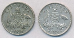 Ausztrália 1952-1954. 6p Ag (2xklf) T:2-
Australia 1952-1954. 6 Pence Ag (2xdiff) C:VF - Ohne Zuordnung