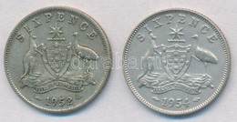 Ausztrália 1952-1954. 6p Ag (2xklf) T:2-
Australia 1952-1954. 6 Pence Ag (2xdiff) C:VF - Unclassified