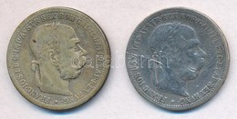 Ausztria 1898-1899. 1K Ag 'Ferenc József' (2x) T:3 Patina Austria 1898-1899. 1 Corona 'Franz Joseph' (2x) C:F Patina Kra - Ohne Zuordnung