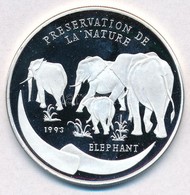 Kongó 1993. 1000Fr Ag 'Elefántok' T:PP
Congo 1993. 1000 Francs Ag 'Elephants' C:PP
Krause KM#13 - Non Classés