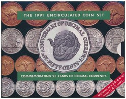 Ausztrália 1991. 1c-2$ (8xklf) Forgalmi Szett Karton Tokban T:1
Australia 1991. 1c - 1 Dollar (8xklf) Coin Set In Cardbo - Unclassified
