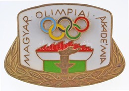 DN 'Magyar Olimpiai Akadémia' Zománcozott Jelvény, Csavaros Hátlappal (28x39mm) T:1- - Ohne Zuordnung