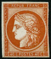 (*) N°5a 40c Orange Vif SG, Fraicheur Postale Signé Calves - TB - Autres & Non Classés