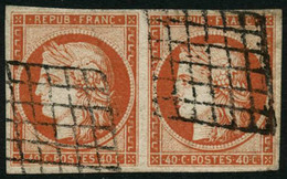 Oblit. N°5a 40c Orange Vif, Paire - TB - Other & Unclassified